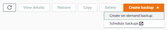 DynamoDB Create On-Demand Backup