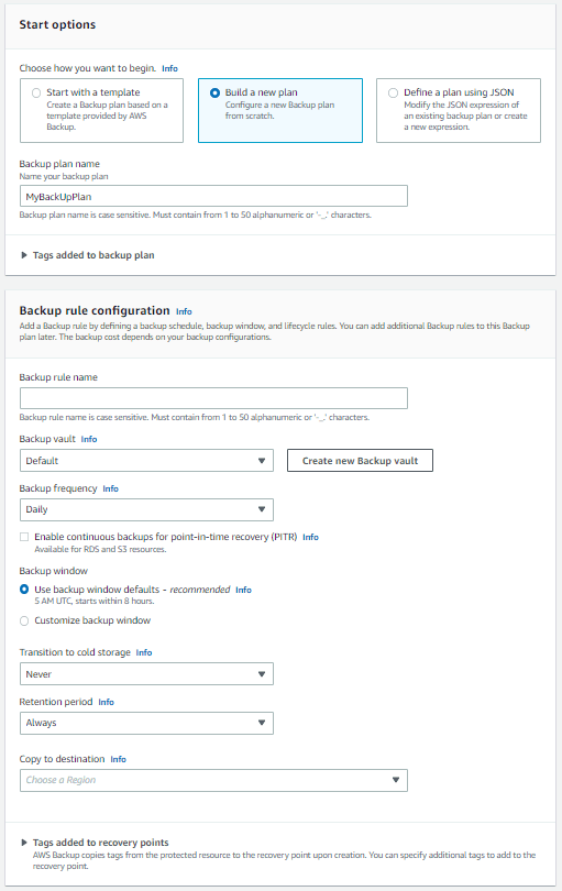 DynamoDB Schedule Backup